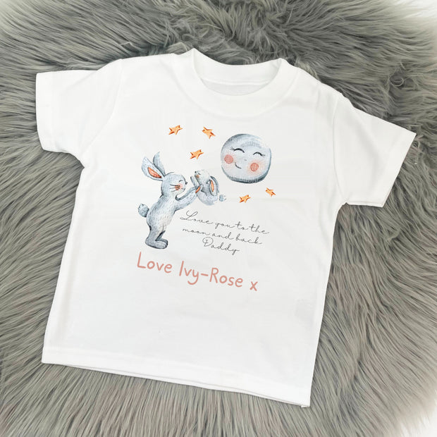 'Love you to the moon' Father's Day Printed Personalised T-shirt