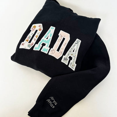 'DADA' Personalised Embroidered Sweatshirt - SEND YOUR BABYS ITEMS FOR LETTERS