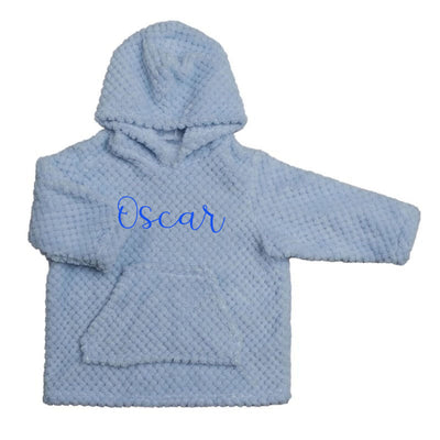 Blue Infants Waffle Oversized Personalised Embroidered Oodie Hoody