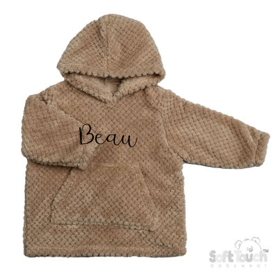 Coffee Infants Waffle Oversized Personalised Embroidered Oodie Hoody