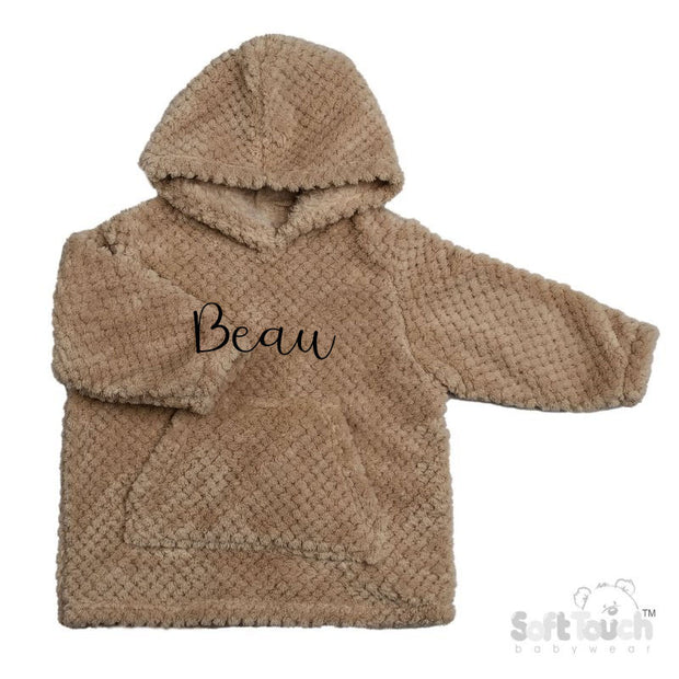 Coffee Infants Waffle Oversized Personalised Embroidered Oodie Hoody