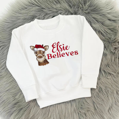 Christmas Personalised Embroidered Jumper - Name Believes