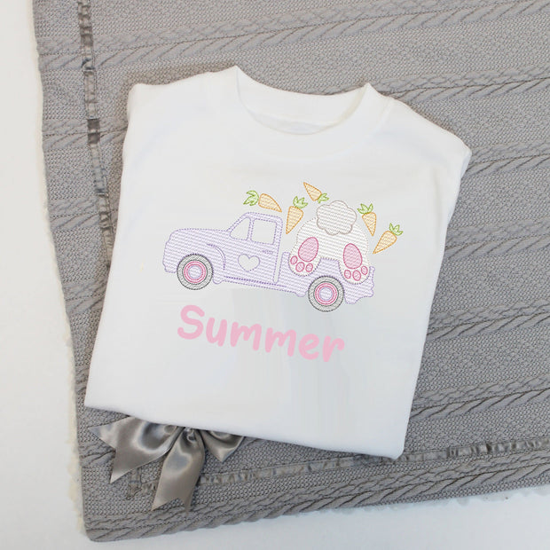 Easter Truck Personalised Embroidered T-Shirt (Various Coloured T-Shirts)