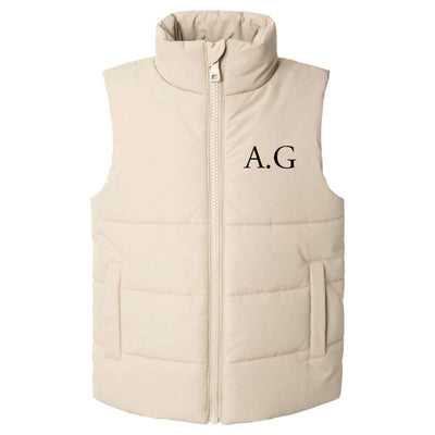 Cream Personalised Embroidered Padded Gilet