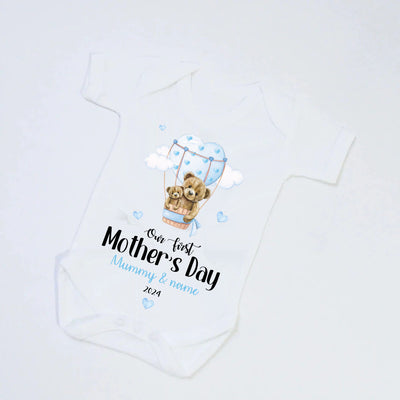 Our First Mother's Day Printed Babyvest - Hot Air Balloon