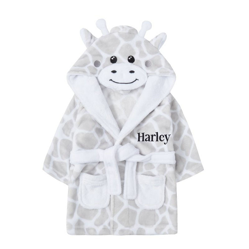 Giraffe Embroidered Personalised Dressing Gown – Lavish Little