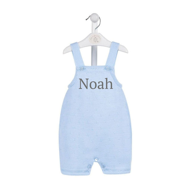 Blue Short Knit Dungarees (With Or Without Name)