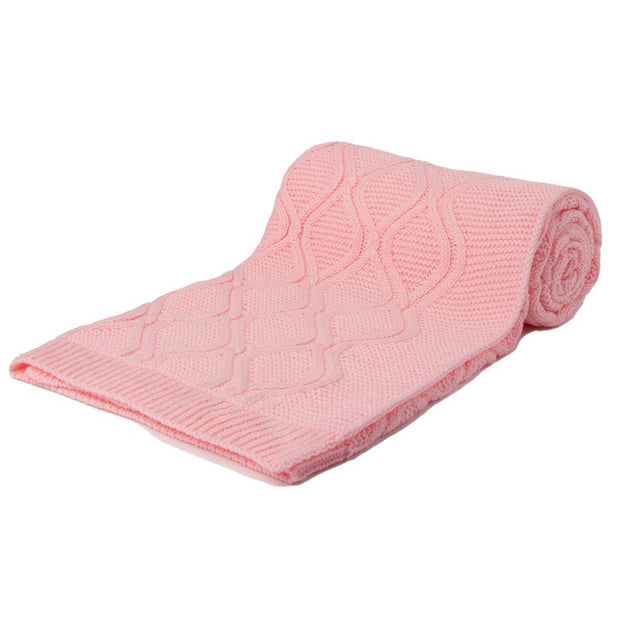 Chain Knit Personalised Embroidered Blanket - Pink