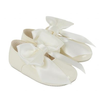 Ivory Patent Soft Sole Bow Shoes