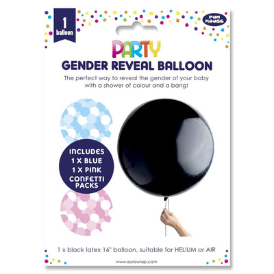 Gender Reveal Balloon (Includes Pink and Blue Confetti so you can add the correct colour)