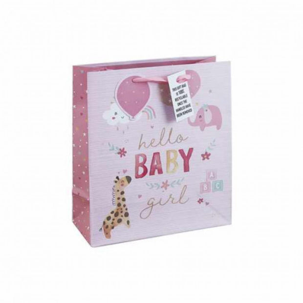 'Hello Baby Girl' Gift Bag - Medium or Large