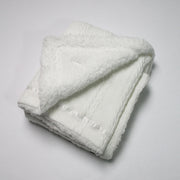 White Chevron Knit & Satin Bow Personalised Blanket