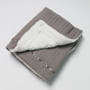 Grey Chevron Knit & Satin Bow Personalised Blanket