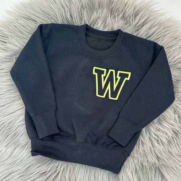 Varsity Initial Personalised Embroidered Sweatshirt