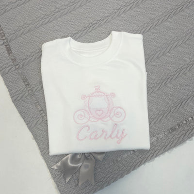 Personalised Embroidered Princess Carriage T-Shirt