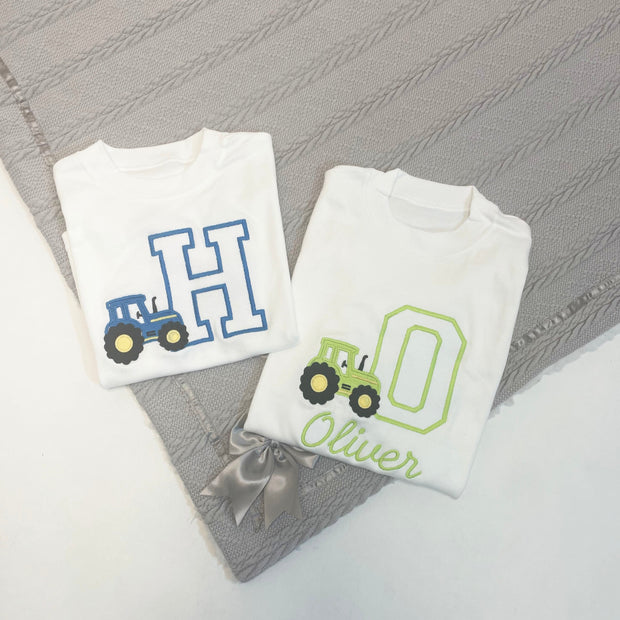 Personalised Embroidered Tractor T-Shirt