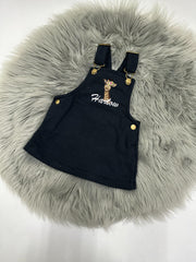 Animal Personalised Embroidered Fleece Dungaree Dress