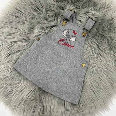 Animal Personalised Embroidered Fleece Dungaree Dress