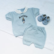 Blue Personalised Rabbit Knit Jumper & Shorts