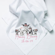 Printed Monochrome Safari Floral Personalised Blanket