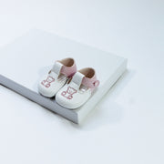 White & Pink Teddy Bear Soft Sole Shoes