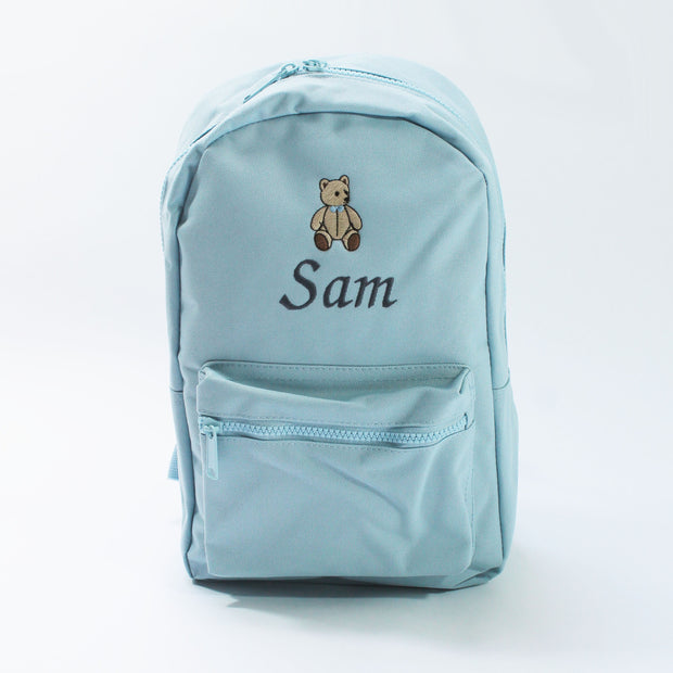 Baby Blue Backpack - Teddy Bear Design