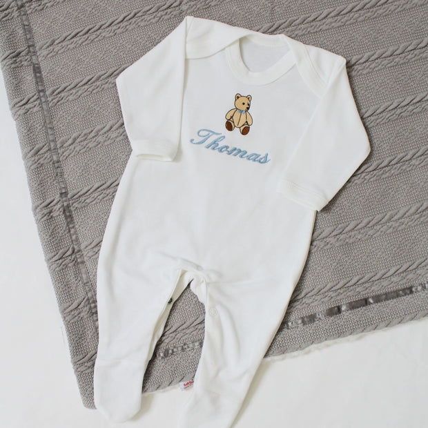 Teddy Bear Embroidered Personalised Rompersuit