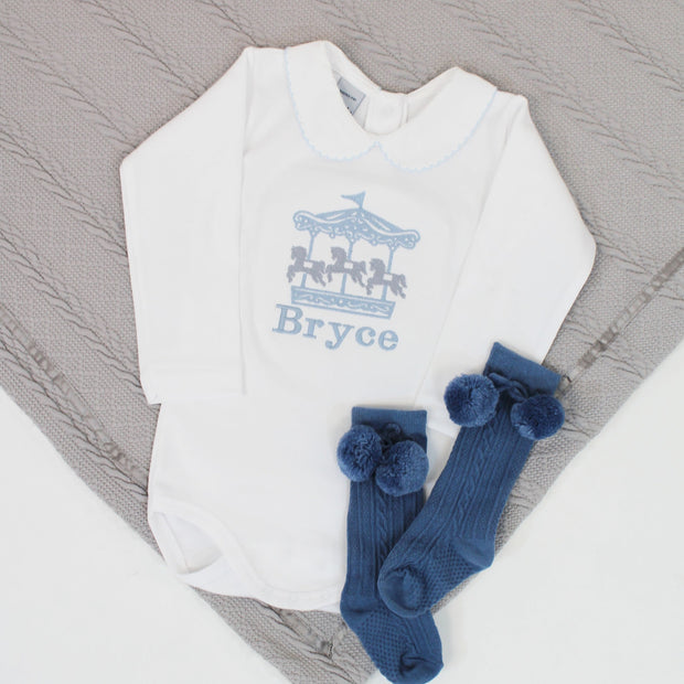 Embroidered Carousel Personalised Babyvest