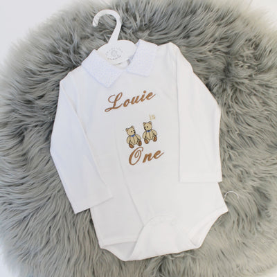 DEFECT - 'Louie' Teddy Birthday Babygrow