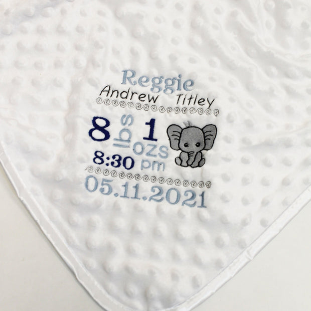 Baby Details Embroidered Bubble Wrap Blanket - Various Colours