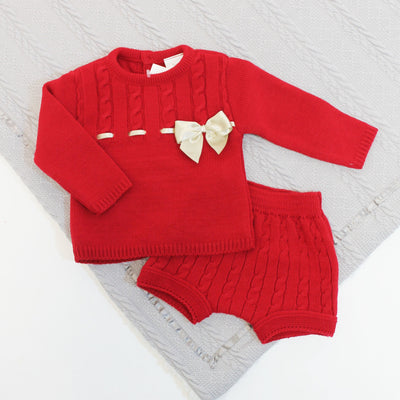 Red Bow Detail Knit Jumper & Pants