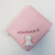 Personalised Embroidered Chevron POM Blanket - Various Animals