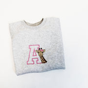 ADULTS Initial & Animal Personalised Embroidered Sweatshirt (Various Colours)