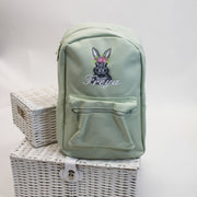 Floral Grey Bunny Personalised Backpack - Various  Coloured Backpacks