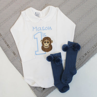 Birthday Personalised Embroidered Animal Babyvest