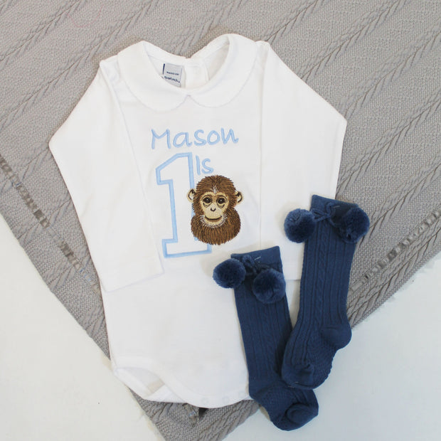 Birthday Embroidered Animal Personalised Babyvest