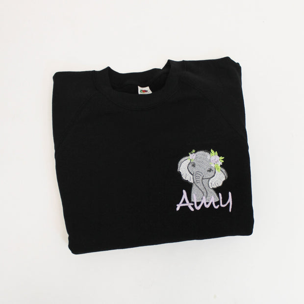 ADULTS Floral Animal Personalised Embroidered Sweatshirt (Various Colours)