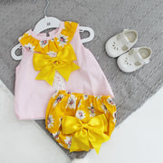 Yellow & Pink Floral Shirt & Bloomers