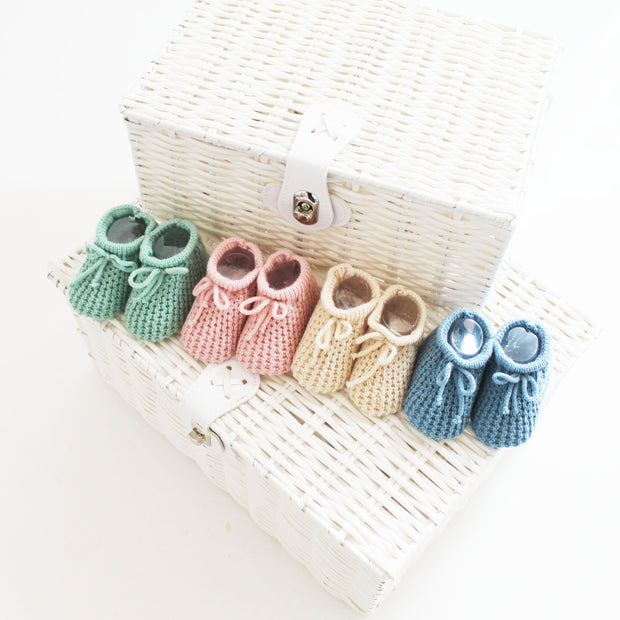 Knitted Tie Booties (Various Colours)