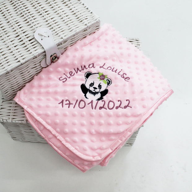 Bubble Personalised Blanket - FLORAL Animal, Name & Date of Birth