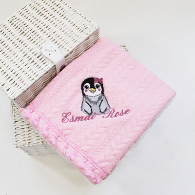 Tassel Trim Animal with HAIR BOWChevron Personalised Blanket - Various Animals & Colour Blankets