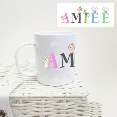 Alphabet Animal Name Printed Personalised Polymer Mug