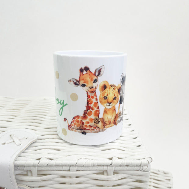Safari Animals Printed Personalised Polymer Mug