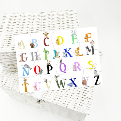 Alphabet Animals 12 Piece Personalised Printed Jigsaw
