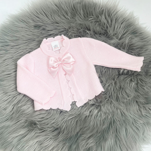 Pink Bow Knit Cardigan