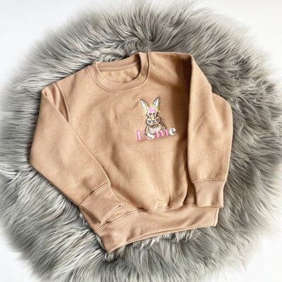 Animal Embroidered Personalised Sweatshirt - Two Tone Writing