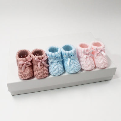 Bow Knit Booties (Various Colours)