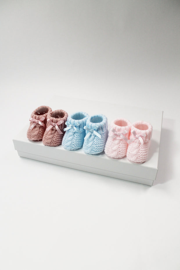 Bow Knit Booties (Various Colours)