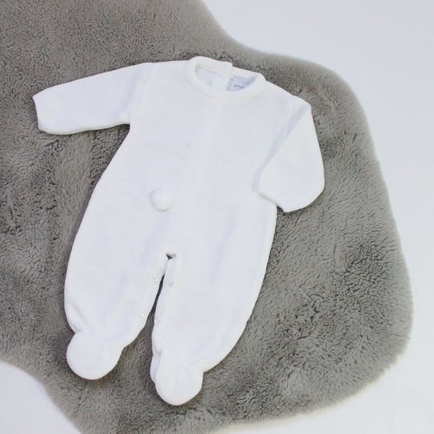 White Bunny Detail Knit Romper - Can be personalised