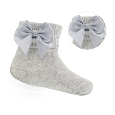 Grey Bow Ankle Socks